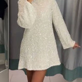 Marcelle | Robe à paillettes avec nœud et fermeture à nœud pour femmes