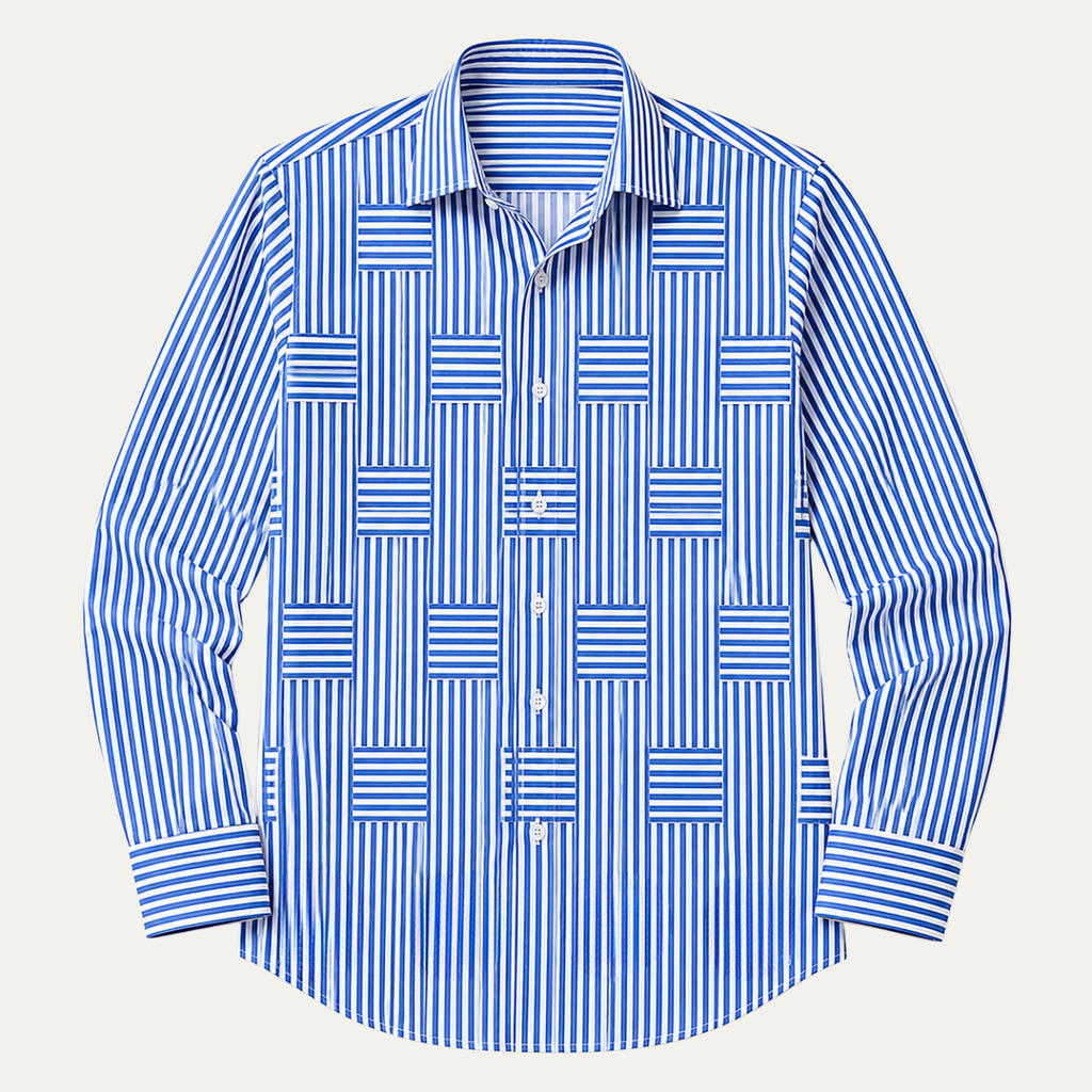 La Chemise Décontractée Rayée Résistante aux Froissements pour Hommes Foxborough