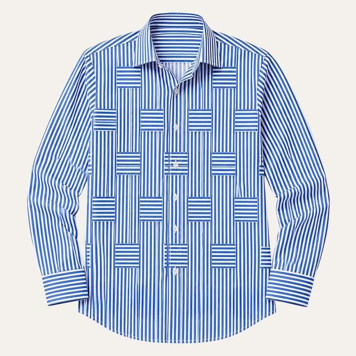 La Chemise Décontractée Rayée Résistante aux Froissements pour Hommes Foxborough