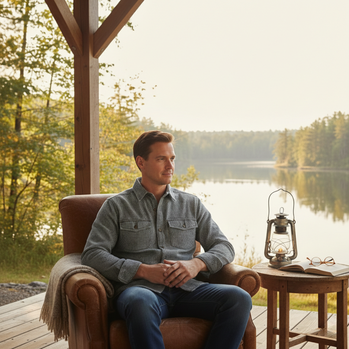 La Veste Chemise en Denim Vintage Rayée pour Homme Ridgepark