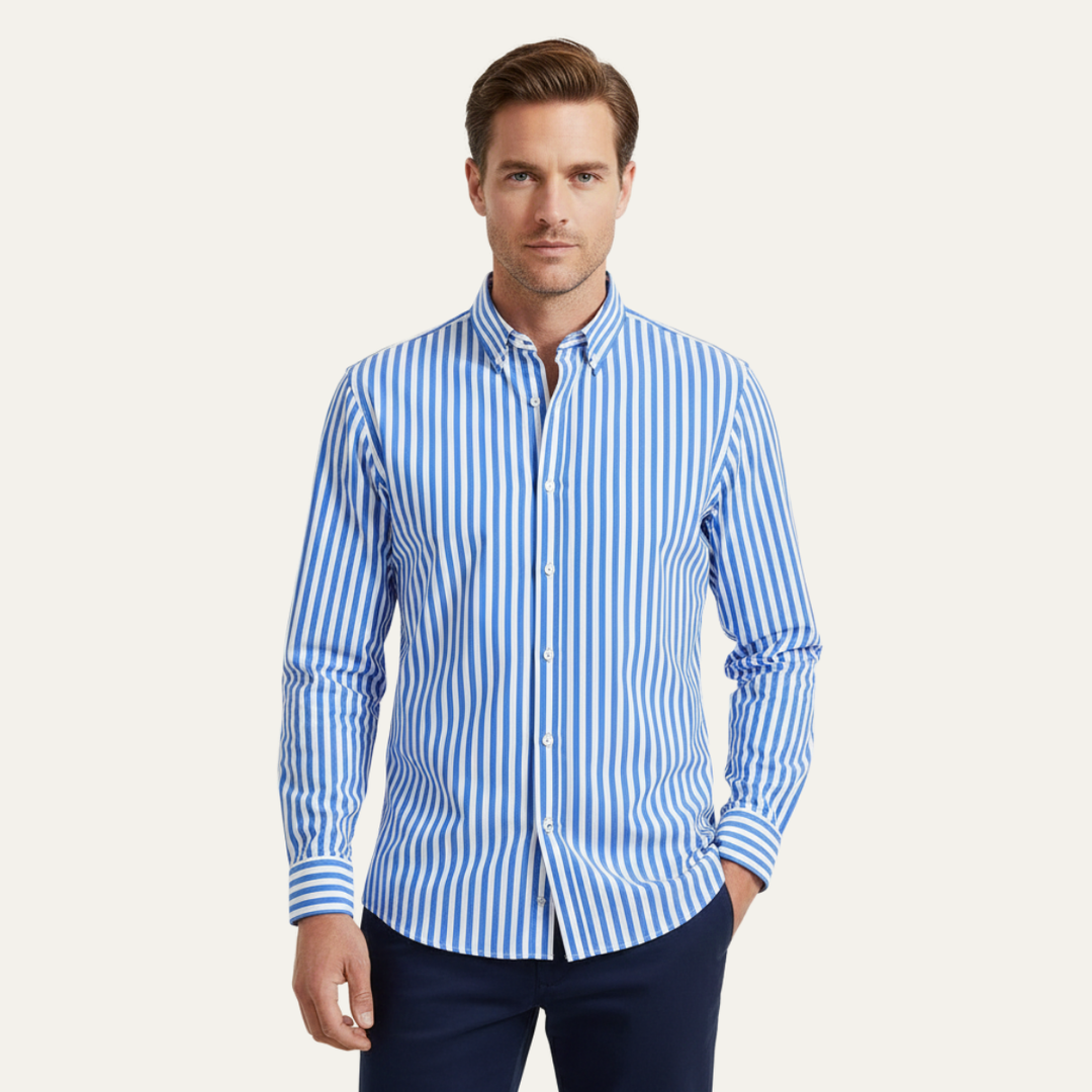 La Chemise en Coton Rayée de Londres pour Hommes