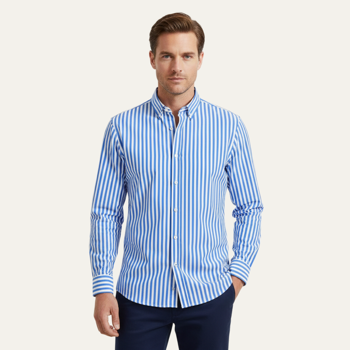 La Chemise en Coton Rayée de Londres pour Hommes