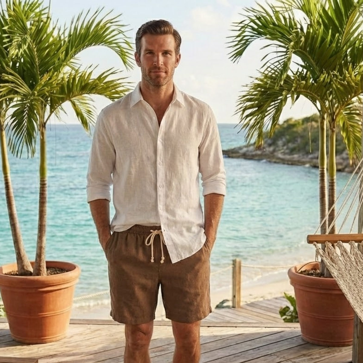Les Shorts en Lin Rowley – Shorts à Cordon pour Hommes