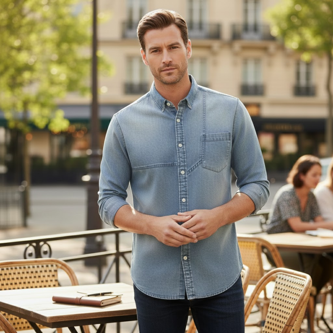 La chemise en denim pour homme Meadowford, coupe slim style cowboy