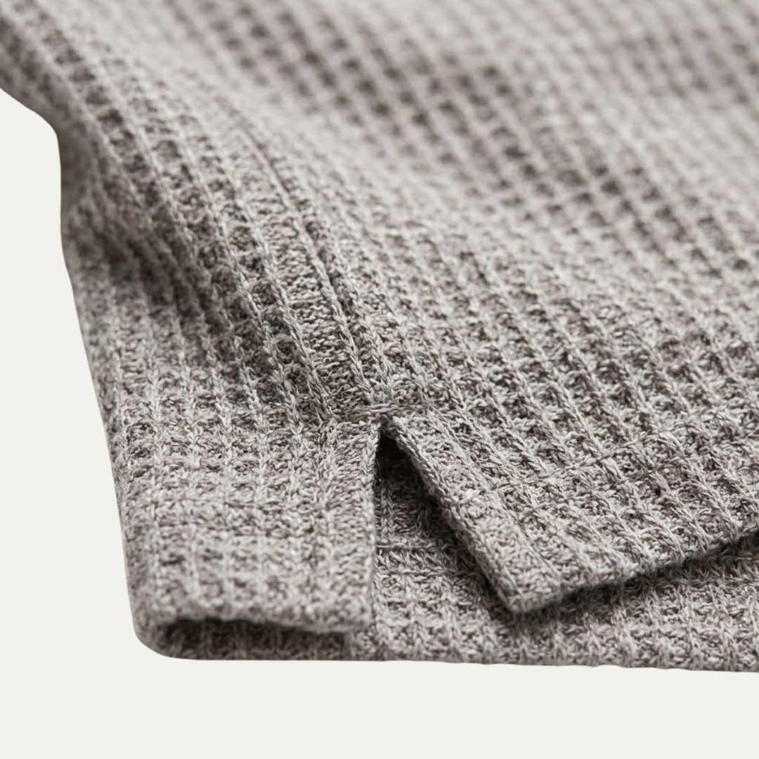 Le Polo à Col Zippé en Maille Waffle pour Hommes Ravenswood