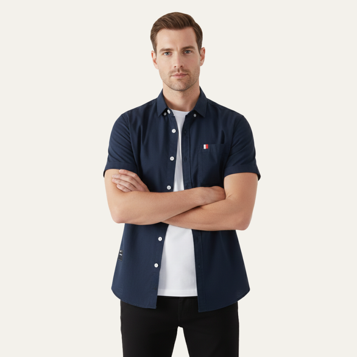 La chemise à manches longues en coton slim fit Salerno pour homme