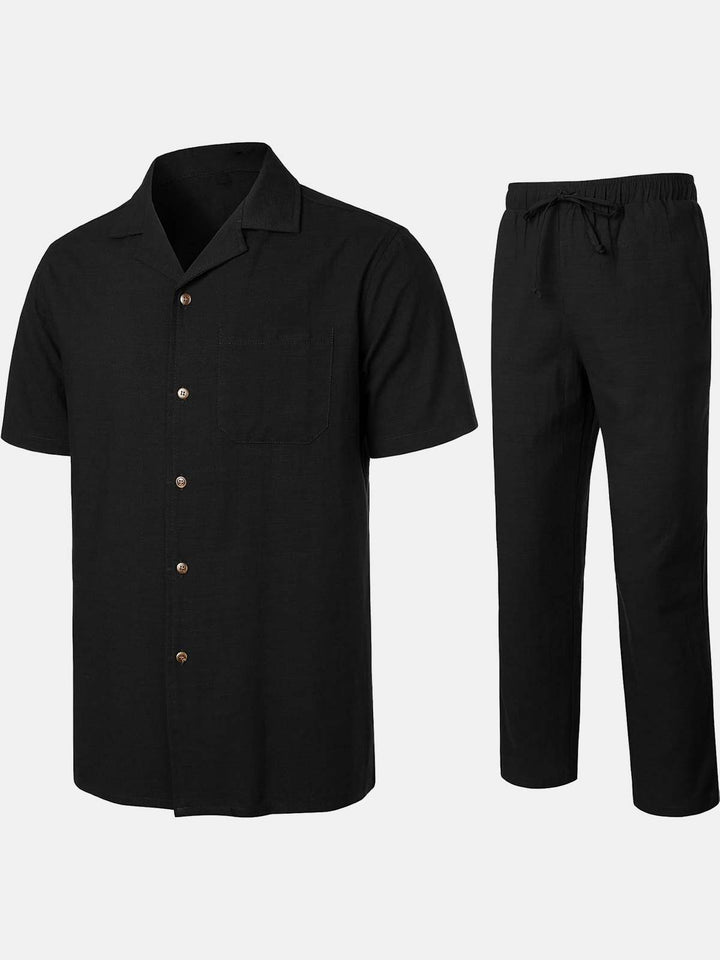 Ensemble chemise et pantalon Guayabera cubains décontractés pour homme, ensemble d&