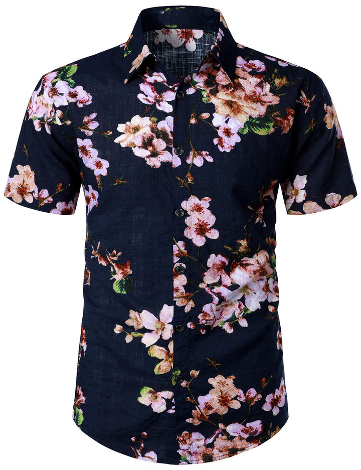 Chemise hawaïenne tropicale en coton floral pour homme
