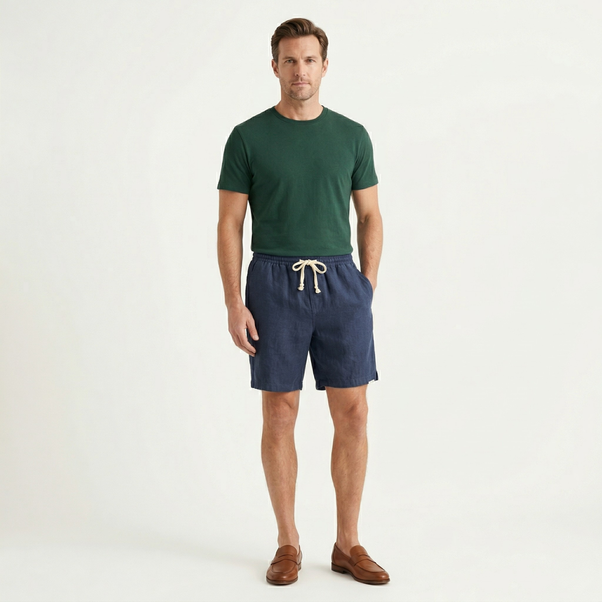 Les Shorts de Plage Casual Slim Fit à Cordon de Serrage pour Hommes Mapleford
