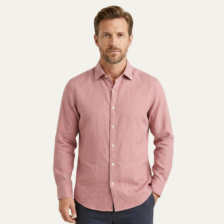 La chemise décontractée en lin pour hommes Glenpark Ridge