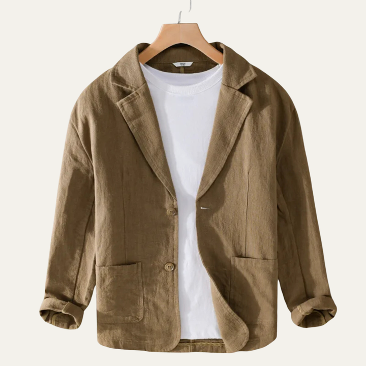 Le Blazer Casual en Lin Uni pour Homme Elmstead
