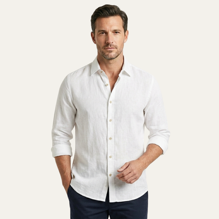 La Chemise Boutonnée en Lin Tendance pour Hommes Meadowrun