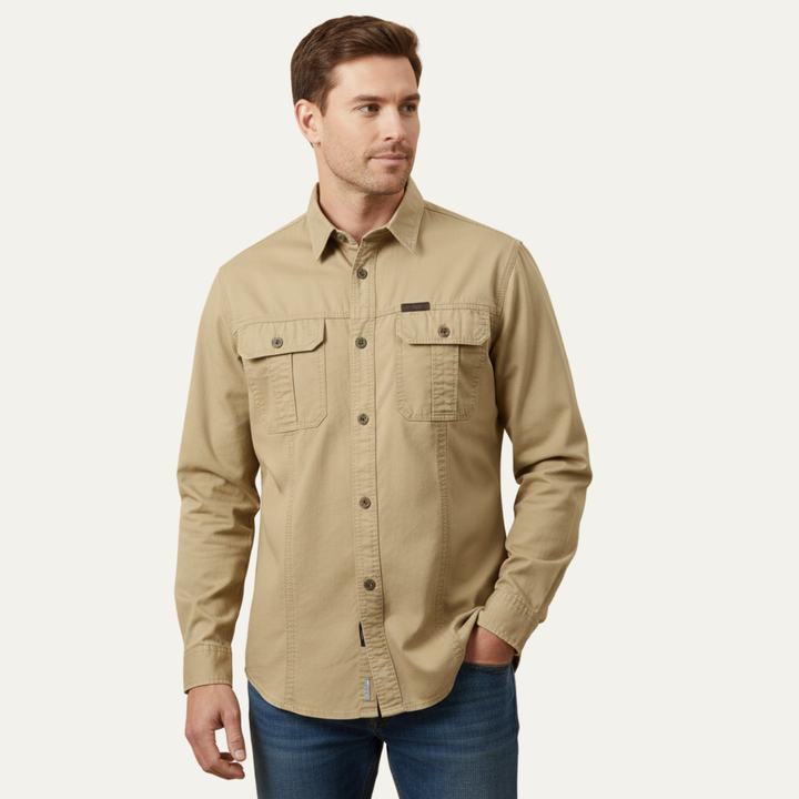 La chemise cargo en coton à poches multiples unie pour hommes Ashton Ridge