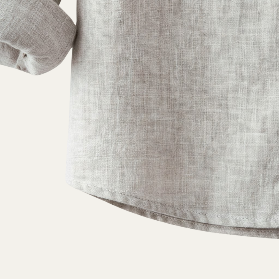 La chemise en lin vintage à col rond fin pour homme de Brookfield Lane