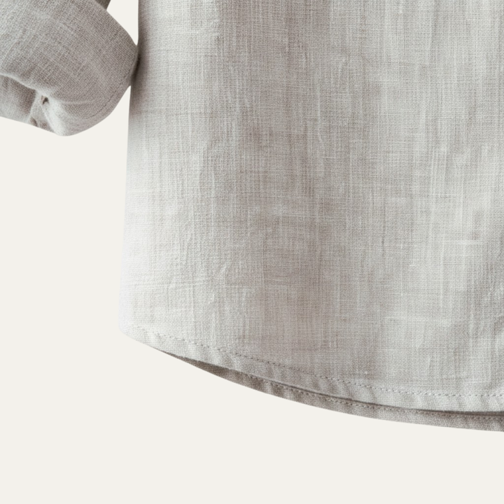 La chemise en lin vintage à col rond fin pour homme de Brookfield Lane