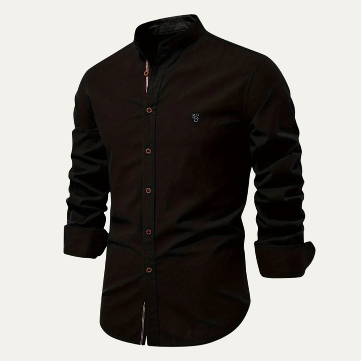 La chemise en coton à col montant slim fit décontractée pour hommes Brookline