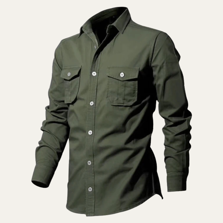 La chemise à boutons rétro unie pour homme Brookwater