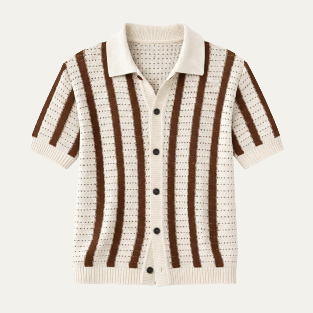 Le Polo Tricoté Rayé Respirant pour Hommes Bristol