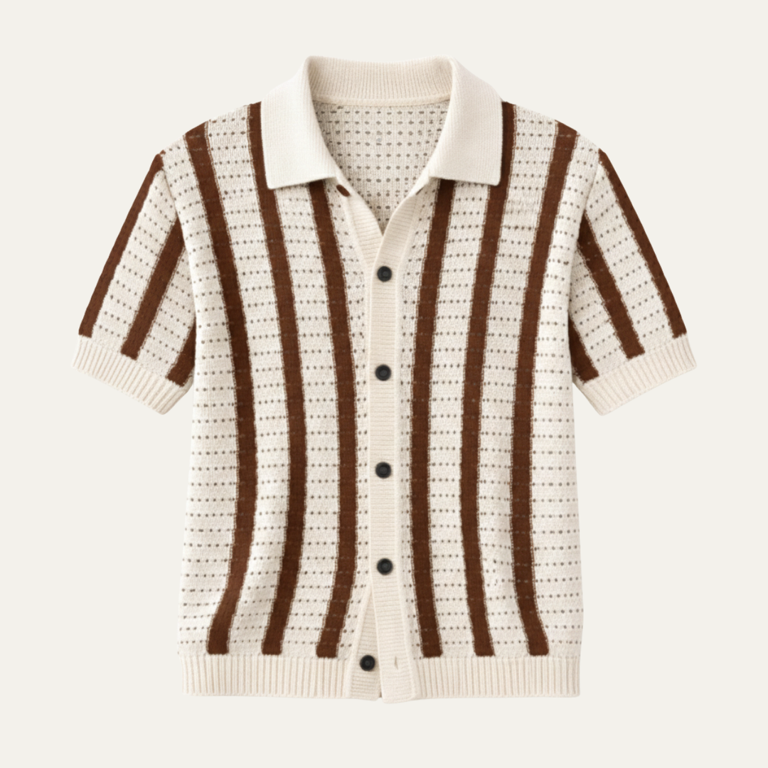 Le Polo Tricoté Rayé Respirant pour Hommes Bristol