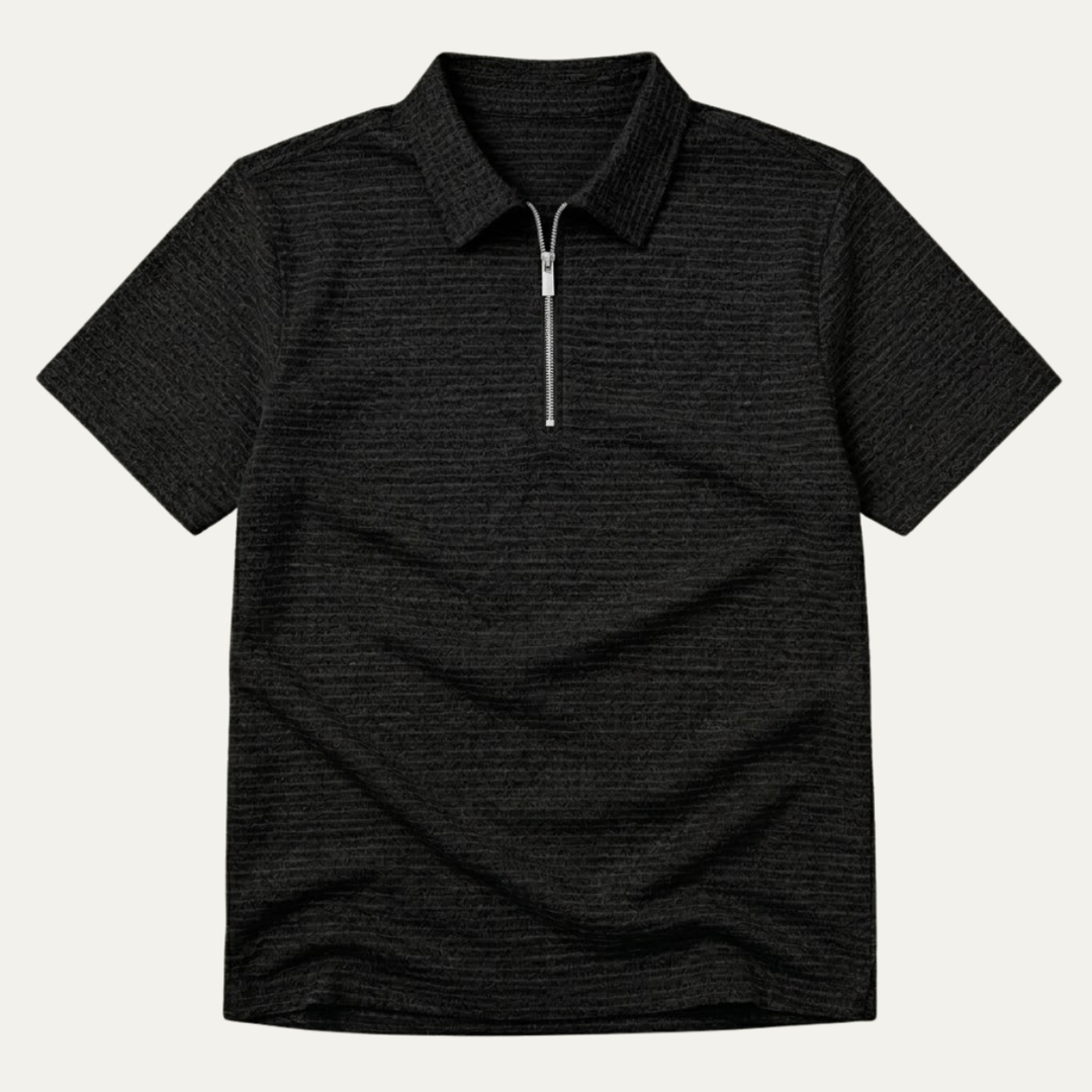 Le Polo à Col Zippé en Maille Waffle pour Hommes Ravenswood