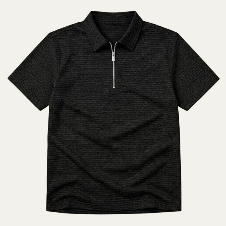 Le Polo à Col Zippé en Maille Waffle pour Hommes Ravenswood