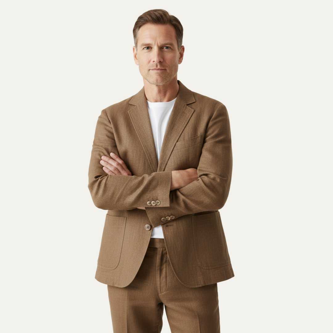 Le Blazer Casual en Lin Uni pour Homme Elmstead