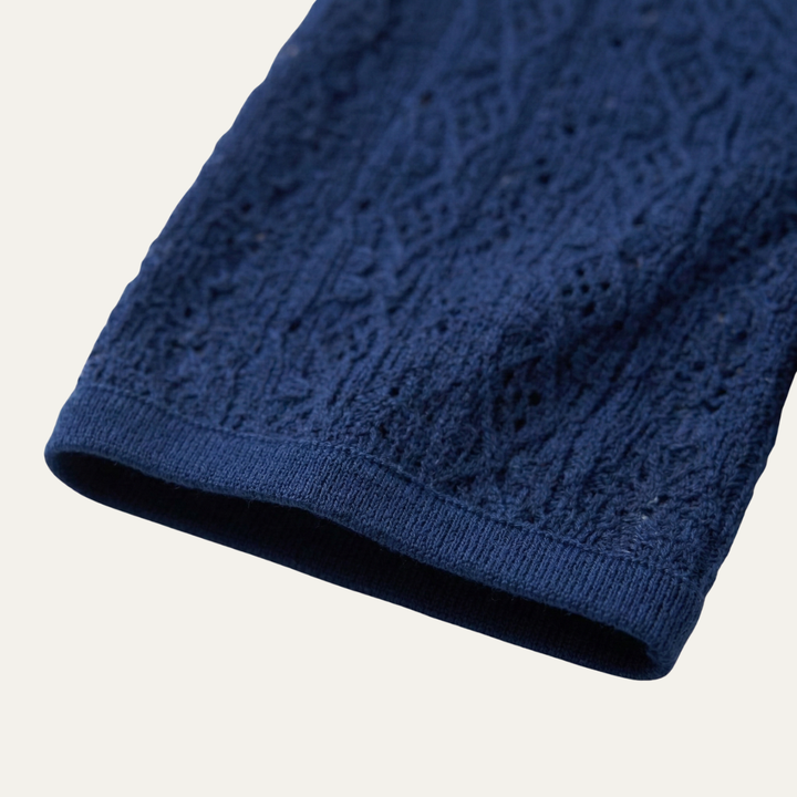 La chemise polo en tricot crochet pour homme Brookstone – Bleu marine