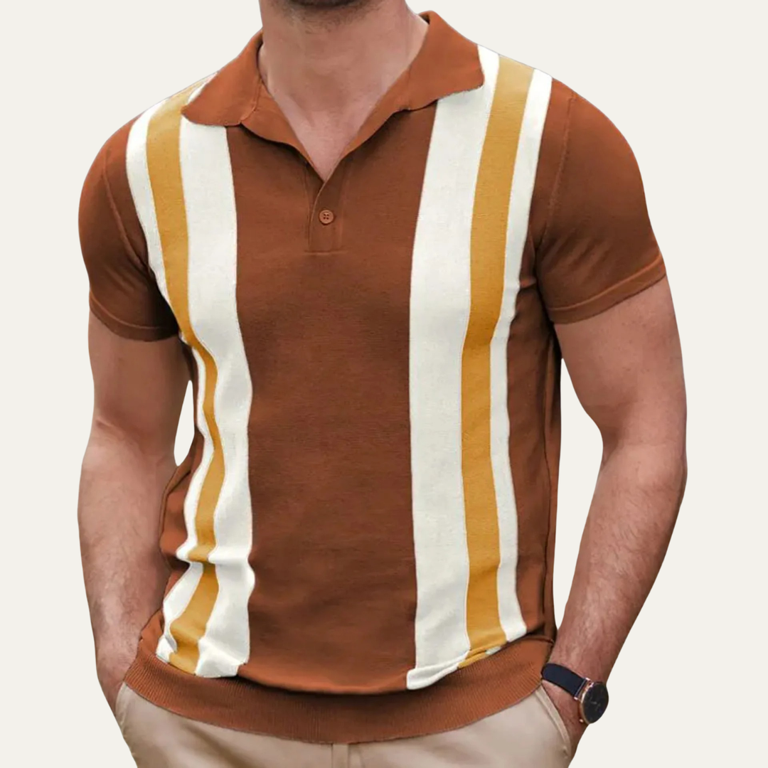 Le Polo Casual Tricot Rayé Rétro pour Homme Grosseto