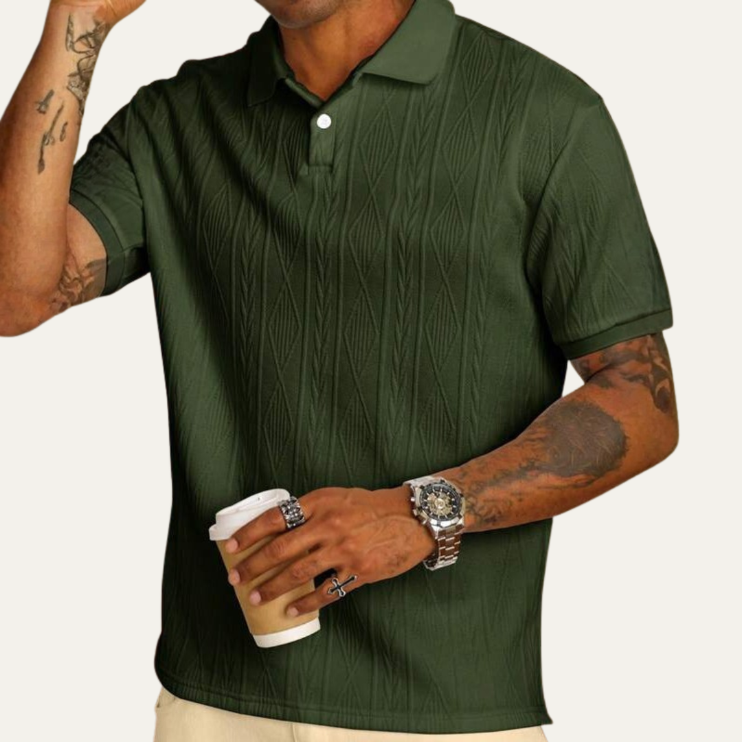 Le Polo Tendance Texturé à Boutons pour Hommes Willowstone Ridge