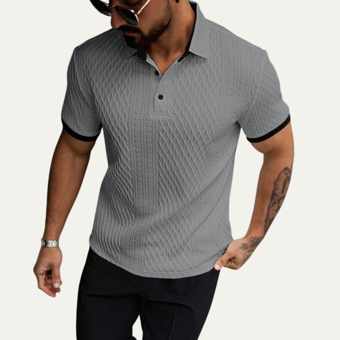 Le polo décontracté texturé pour homme Glenbrook Hill avec col contrasté