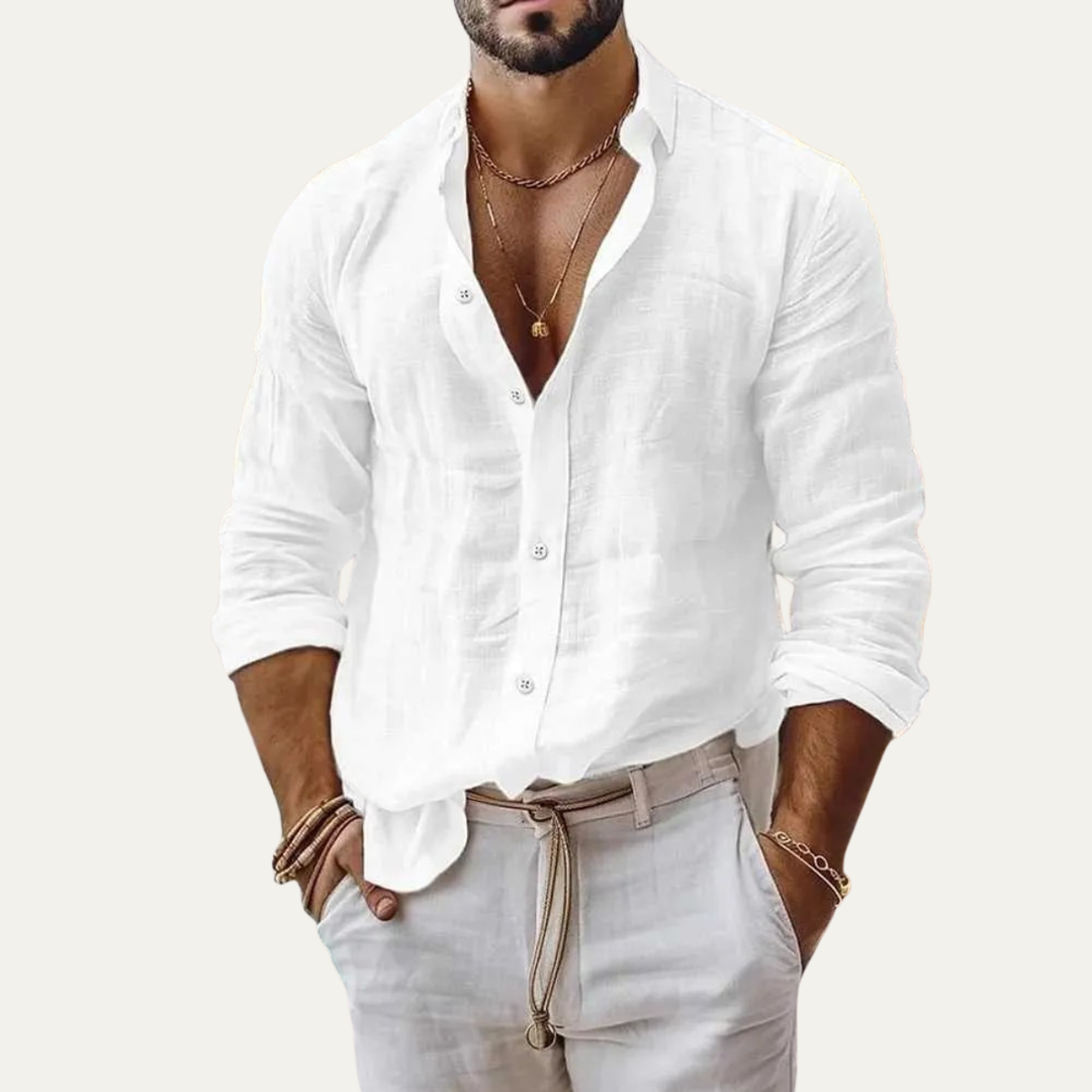La chemise de plage en coton et lin pour hommes Silverlake