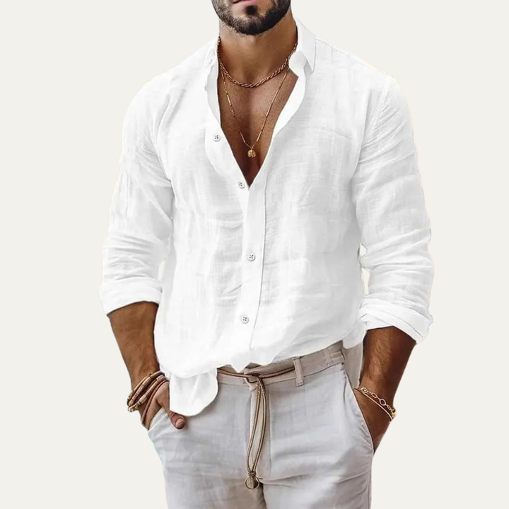 La chemise de plage en coton et lin pour hommes Silverlake