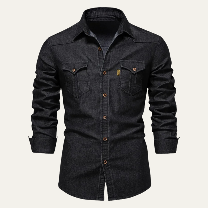 La Chemise en Coton à Col Montant Slim Fit Tendance pour Homme Roseland