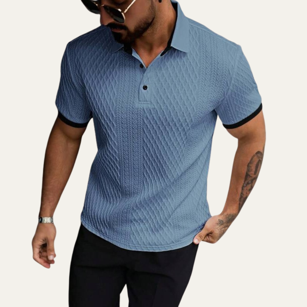 Le polo classique texturé pour homme du Brookside Park avec col contrasté