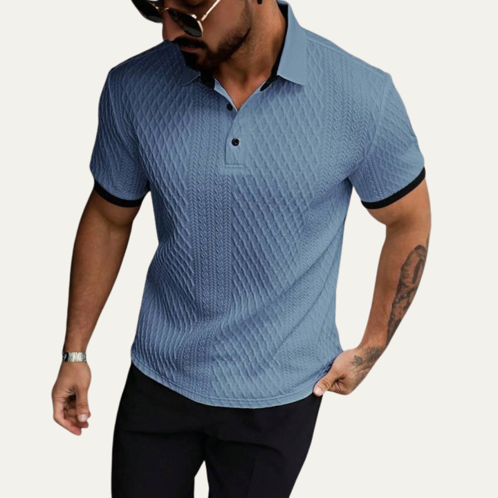 Le polo classique texturé pour homme du Brookside Park avec col contrasté