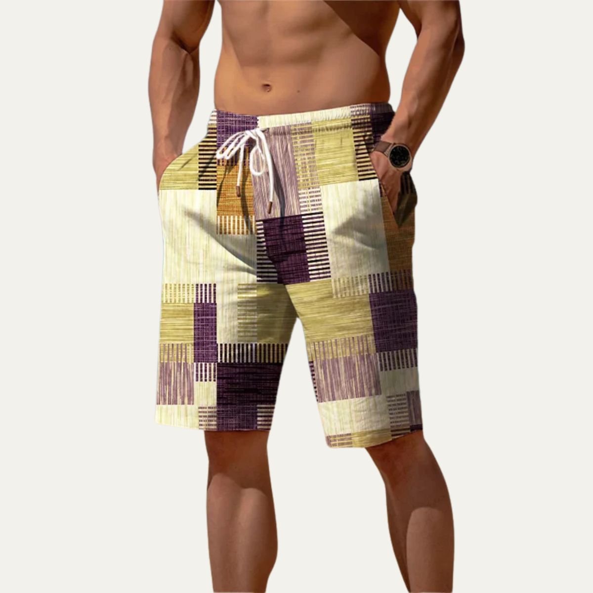 Les Shorts d'Été à Carreaux Décontractés pour Hommes Stratford