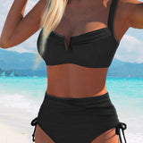Maillot de Bain Style Soutien-gorge Haute Taille Triangle