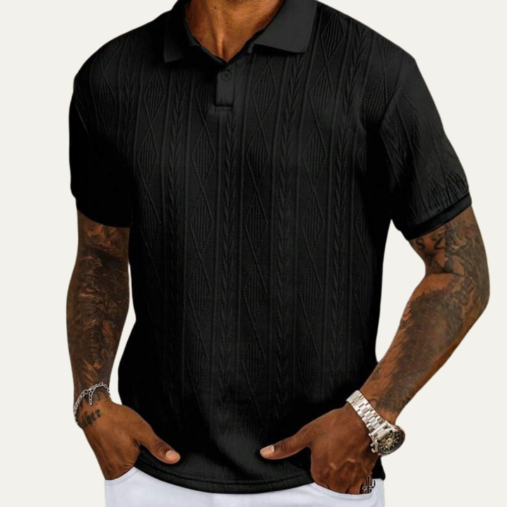 La chemise polo décontractée à boutons texturée pour hommes Ridgebrook