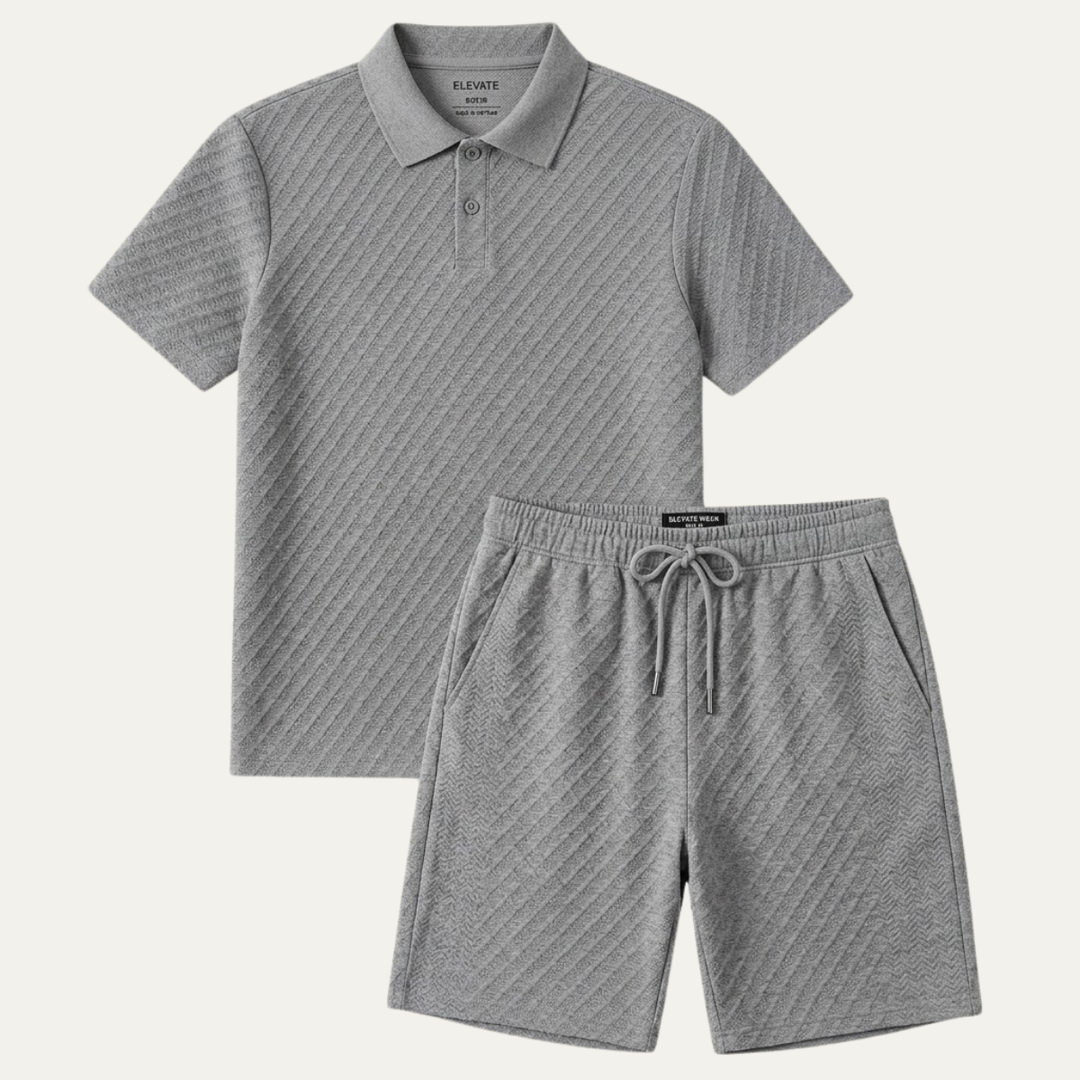 Le Set Polo &amp; Shorts Jacquard d&