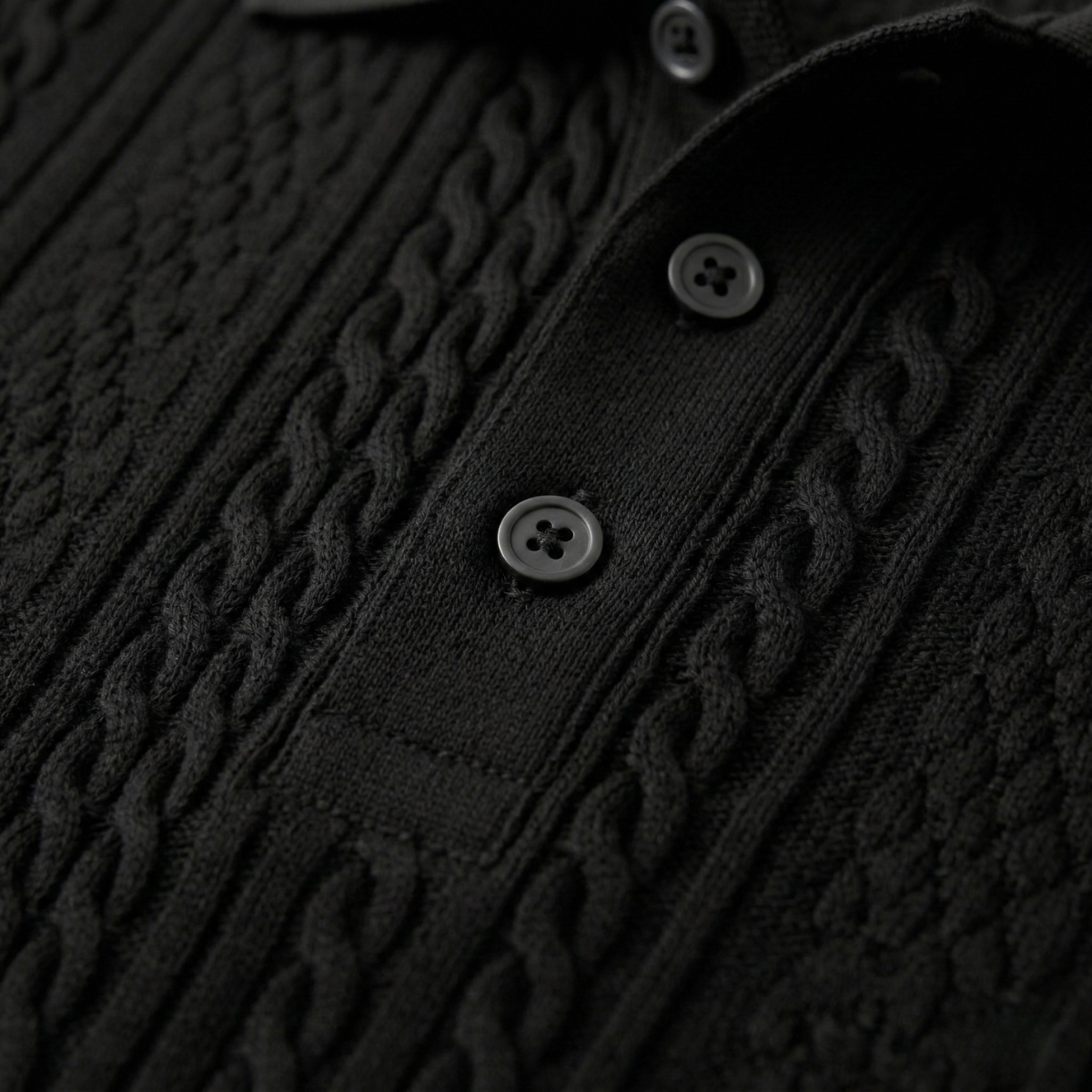 Le polo décontracté texturé pour homme Stonebrook Ridge – Noir