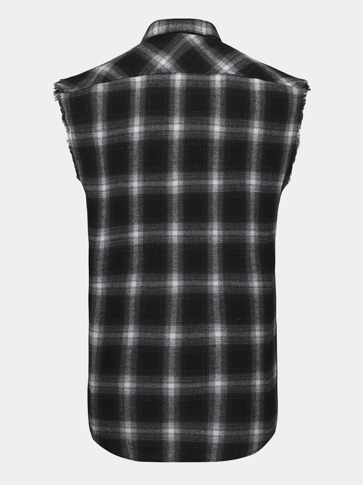 Chemise Homme Décontractée d’Été à Carreaux Sans Manches