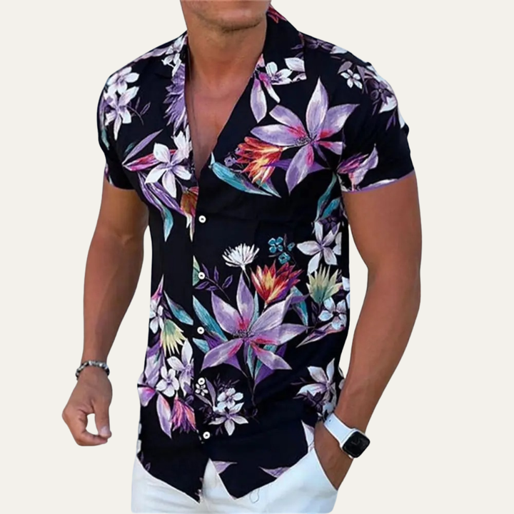 La Chemise de Plage Hawaïenne Légère à Imprimé Coco Tropical pour Hommes Silverfield