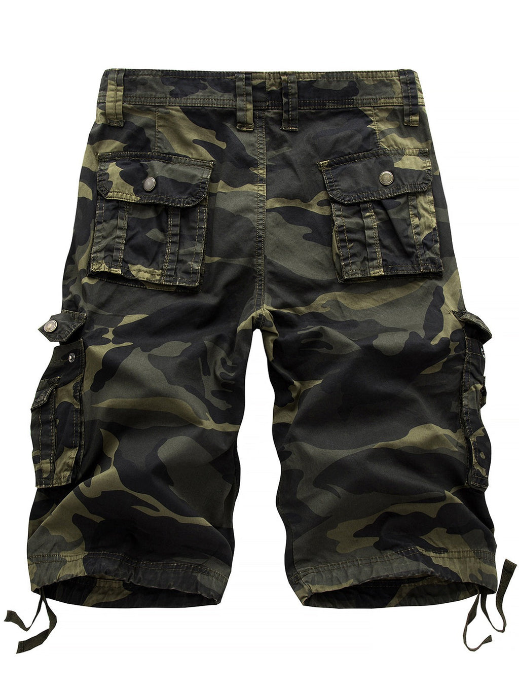 Short camouflage décontracté en coton de couleur unie de grande taille pour hommes