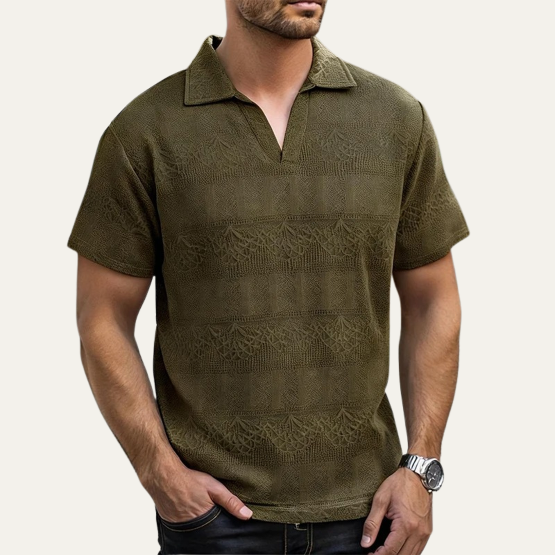 Le Polo Tricoté Respirant à Col V pour Hommes Maplewood Ridge