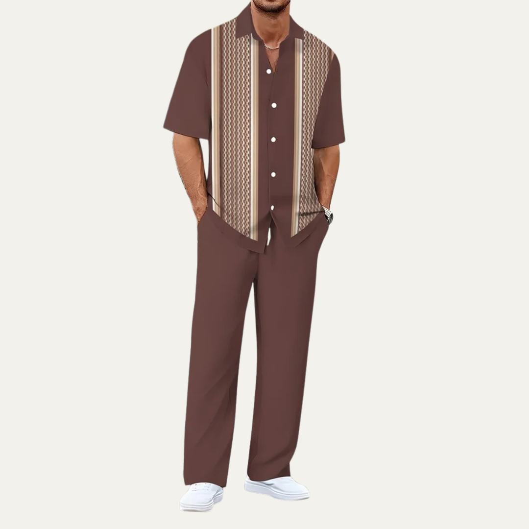 Le Costume Léger Rayé 2 Pièces pour Hommes Cortona – Chemise et Pantalon