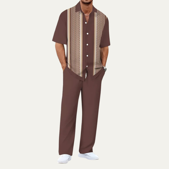 Le Costume Léger Rayé 2 Pièces pour Hommes Cortona – Chemise et Pantalon