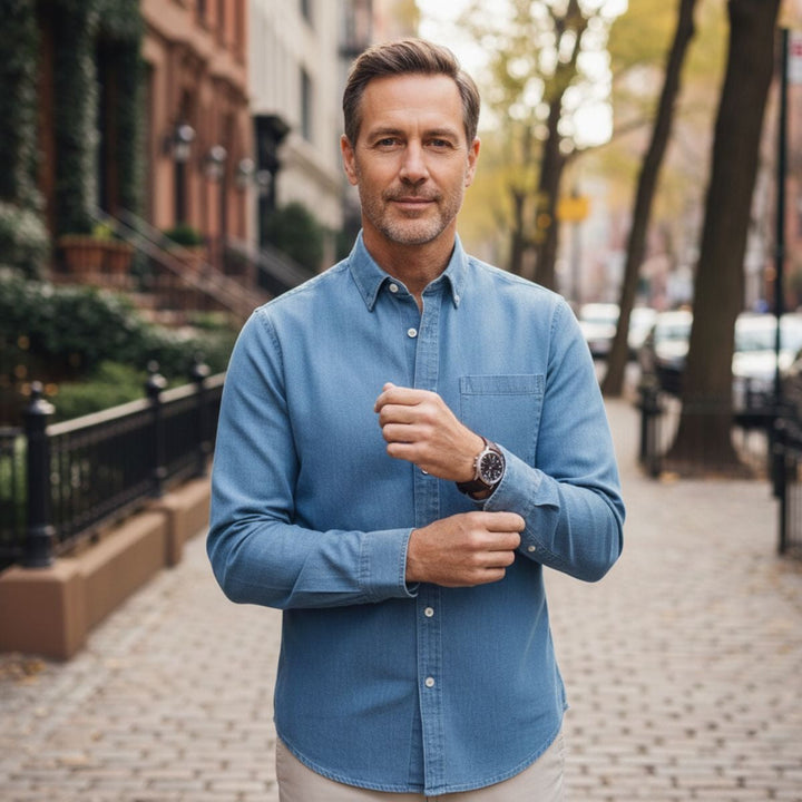 La Chemise en Denim Décontractée Boston pour Hommes