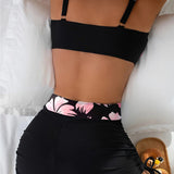 Maillot De Bain Push-Up Soutien-Gorge Imprimé Deux-Pièces