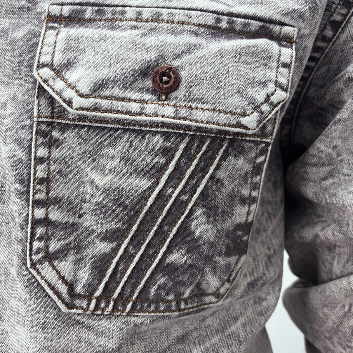La Chemise en Jean Vintage à Boutons pour Hommes Windcrest