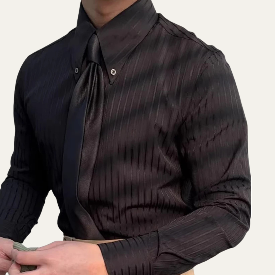 La Chemise Vintage pour Homme Harrington – Chemise de Costume à Col Rabattu Boutonnée